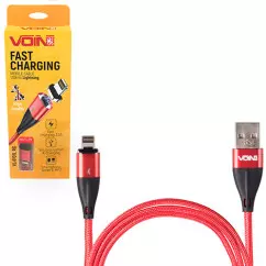 Кабель магнитный VOIN USB - Lightning 3А, 2m, red (VL-6102L RD)