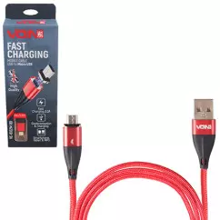 Кабель магнітний VOIN USB - Micro USB 3А, 2m, red (VC-6102M RD)