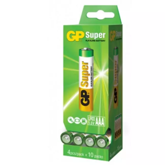 Батарейка GP SUPER ALKALINE 1.5 24A-PD40-S4 LR03  LR03 AAA (4891199071850)