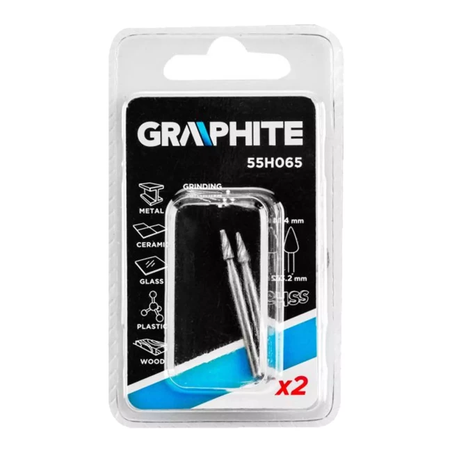 Фреза GRAPHITE HSS 1,4 мм конус 2 шт (55H065)