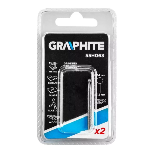 Фреза GRAPHITE HSS 3,14 мм пуля 2 шт (55H063)