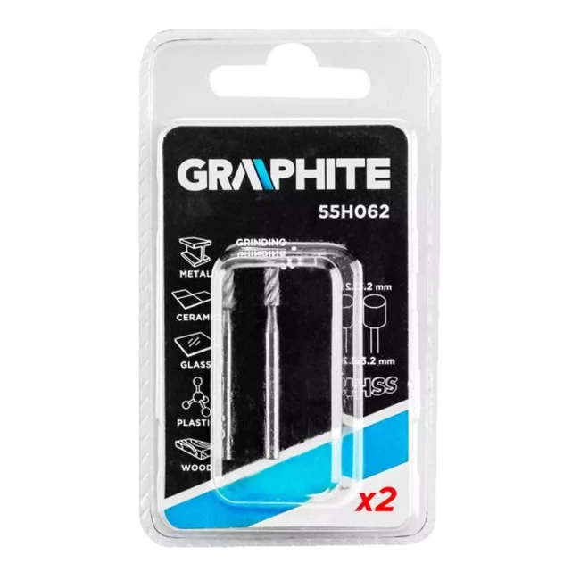 Фреза GRAPHITE HSS 3,2 мм цилиндр 2 шт (55H062)