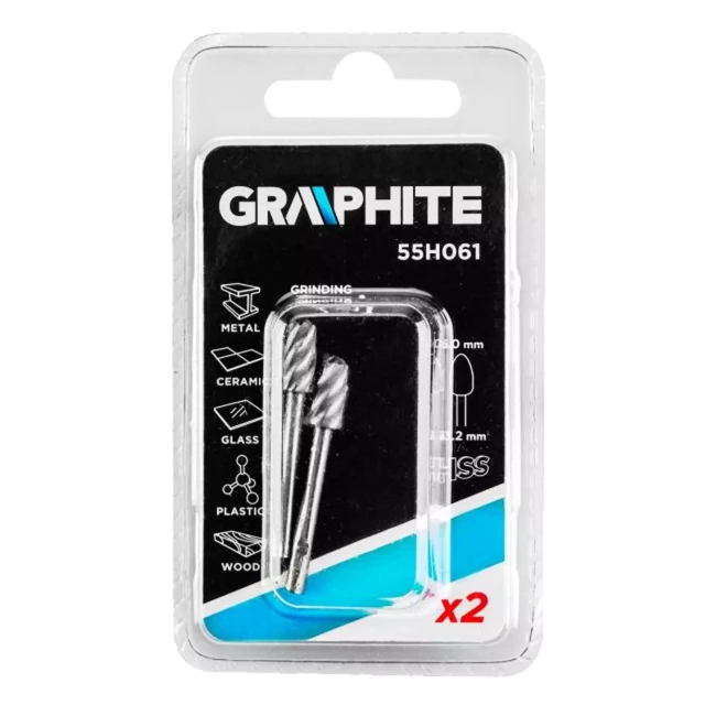 Фреза GRAPHITE HSS 6,0 мм пуля 2 шт (55H061)