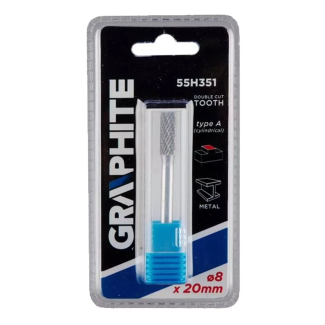 Фреза по металу GRAPHITE HM тип A (циліндричний) 8 x 20 мм (55H351)