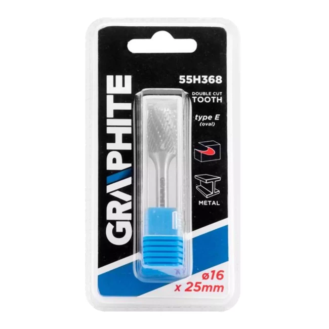 Фреза по металу GRAPHITE HM тип E (овал) 16 x 25 мм (55H368)