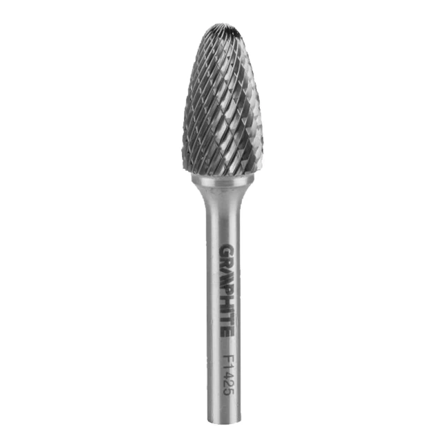 Фреза по металлу GRAPHITE HM тип F (заостренные округлые) 14 x 25 мм (55H373)