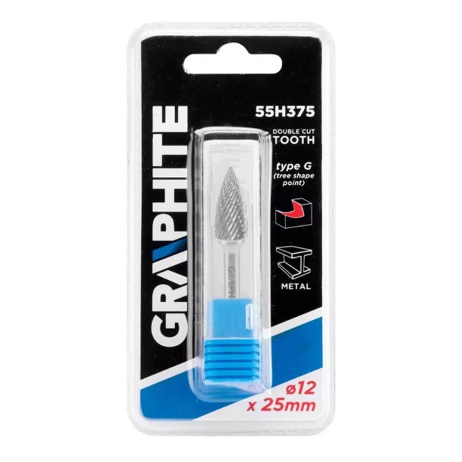 Фреза по металу GRAPHITE HM тип G (загострені) 12 x 25 мм (55H375)