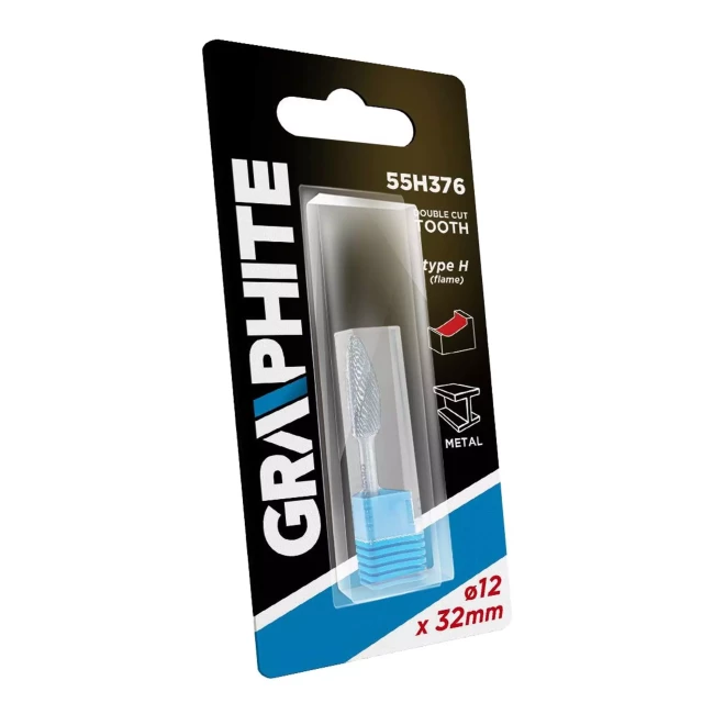 Фреза по металу GRAPHITE HM тип H (вогняний) 12 x 32 мм (55H376)
