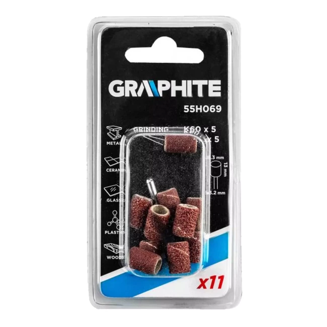 Набор шлифовальных лент GRAPHITE 6,3 мм K60 K120 10 шт (55H069)