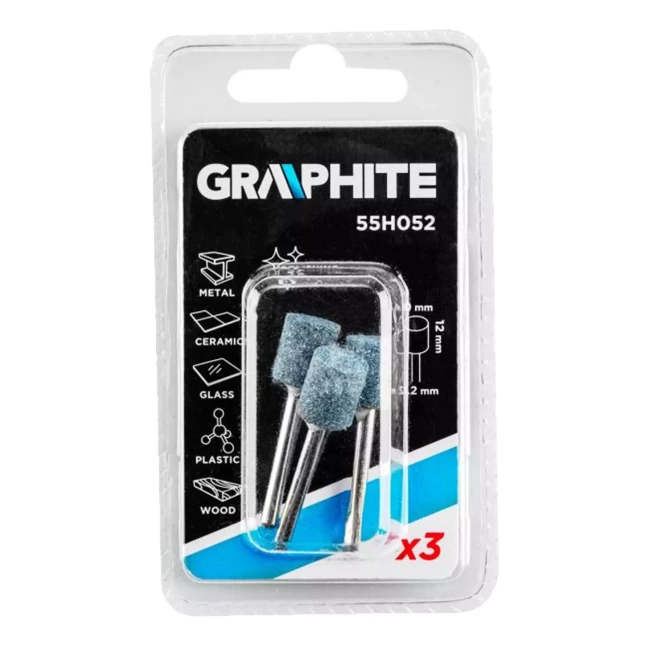 Шлифовальные камни GRAPHITE 10 х 12 мм цилиндр 3 шт (55H052)