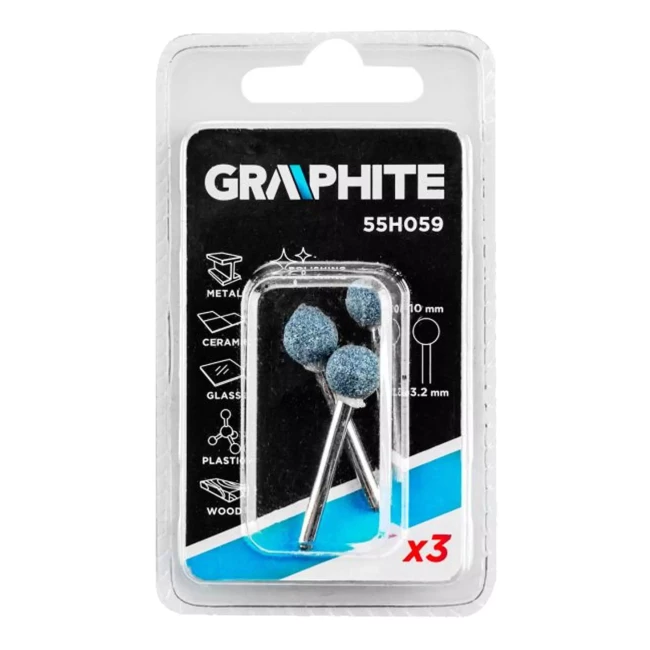 Шліфувальне каміння GRAPHITE 10 мм шар 3 шт (55H059)