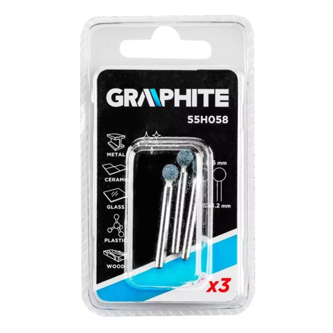 Шлифовальные камни GRAPHITE 6 мм пуля 3 шт (55H058)