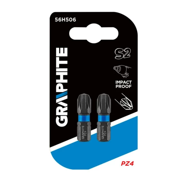 Биты GRAPHITE ударные PZ4 x 25 мм 2 шт (56H506)