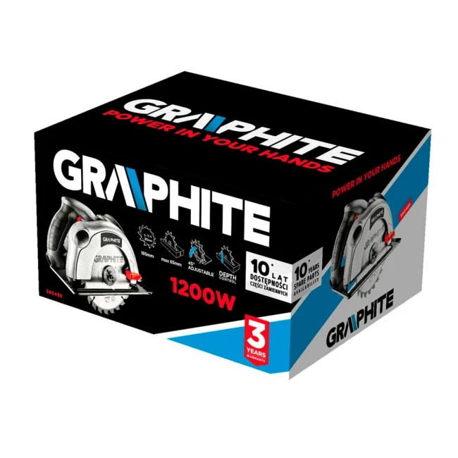 Пила дисковая GRAPHITE 1200 Вт, диск 185 x 20 мм (58G488)