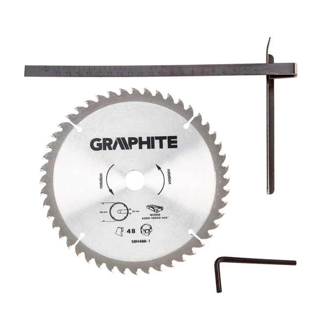 Пила дисковая GRAPHITE 1200 Вт, диск 185 x 20 мм (58G488)