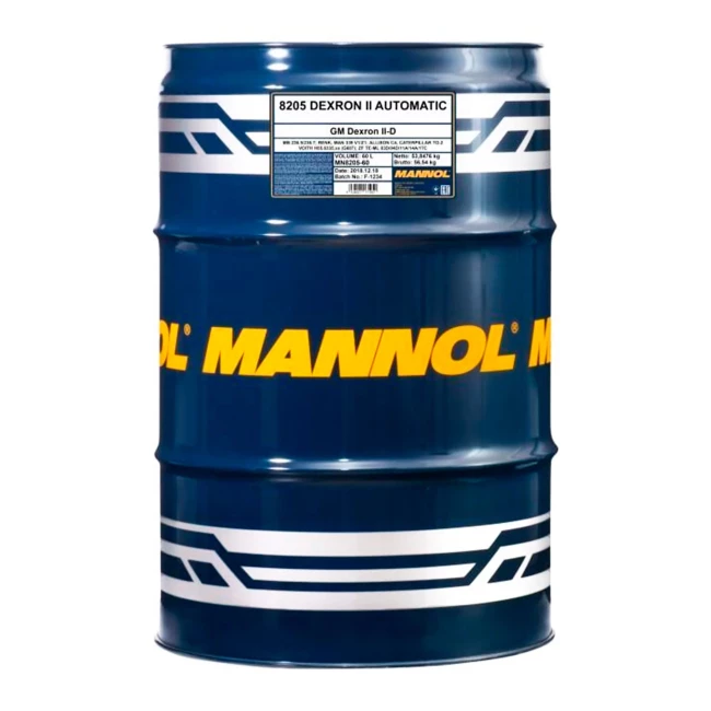 Трансмісійна олива MANNOL Dexron II AUTOMatic 60л (MN8205-60) Трансмісійна олива MANNOL Dexron II AUTOMatic 60л (MN8205-60)