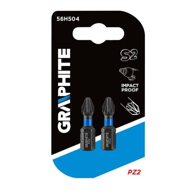 Биты GRAPHITE ударные PZ2 x 25 мм 2 шт (56H504)