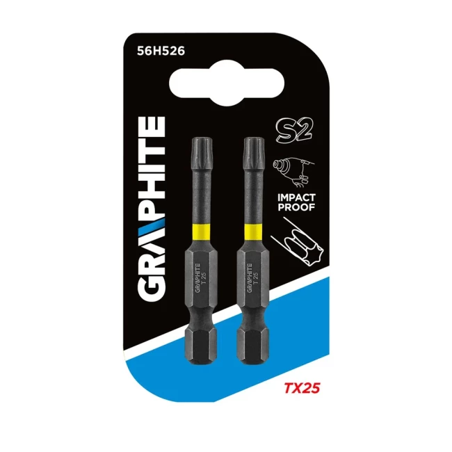 Биты GRAPHITE ударные TX25 x 50 мм 2 шт (56H526)