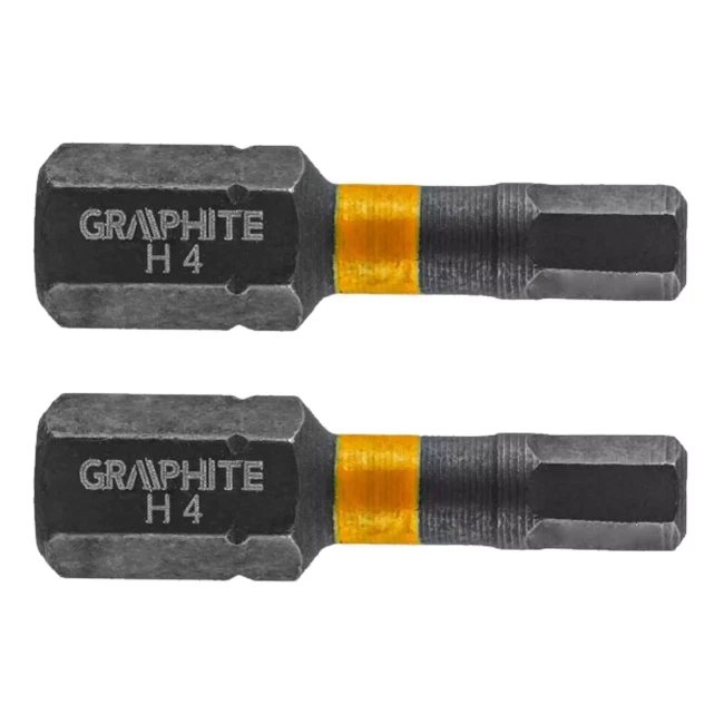 Биты GRAPHITE ударные HEX4 x 25 мм 2 шт (56H507)