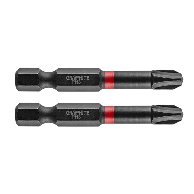 Биты GRAPHITE ударные PH3 x 50 мм 2 шт (56H520) Биты GRAPHITE ударные PH3 x 50 мм 2 шт (56H520)