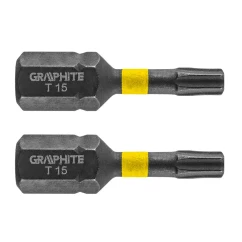 Биты GRAPHITE ударные TX15 x 25 мм 2 шт (56H512)