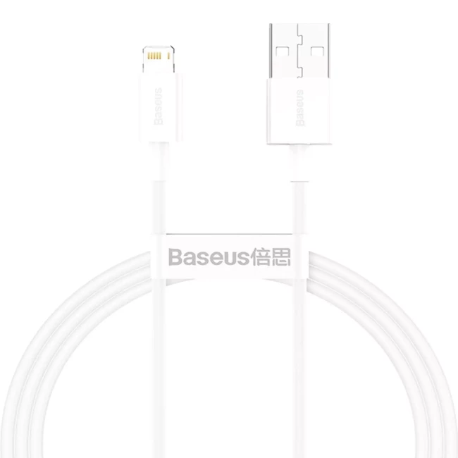 Кабель Baseus USB to Lightning 2.4A 1m белый (CALYS-A02) Кабель Baseus USB to Lightning 2.4A 1m белый (CALYS-A02)