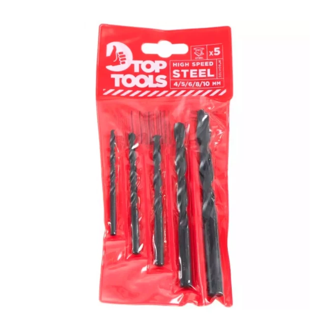 Набор сверл по металлу HSS Top Tools 4.0-10.0 мм S4 5 шт (60H705)