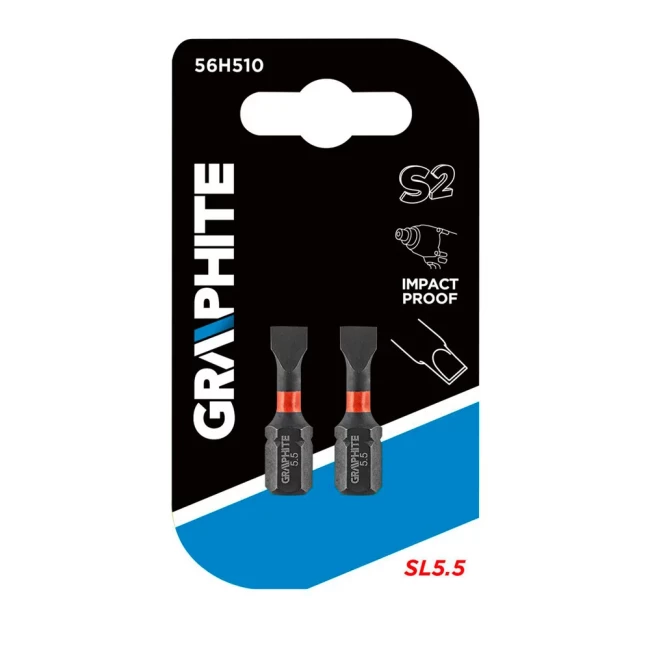 Биты GRAPHITE ударные SL5.5 x 25 мм 2 шт (56H510)
