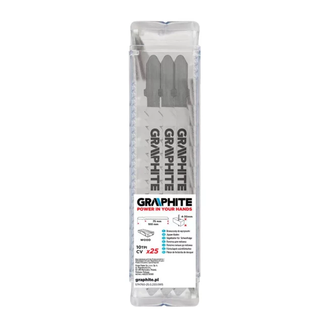 Полотна для електролобзика GRAPHITE 10TPI, хвостовик T, набір 25 шт. (57H760-25)