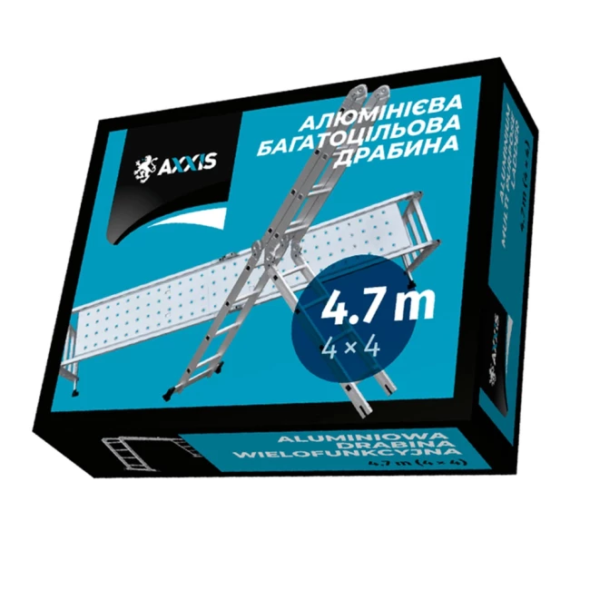 Сходи алюмінієві Axxis трансформер 4*4 4,7м MAX 150кг (ax-803)
