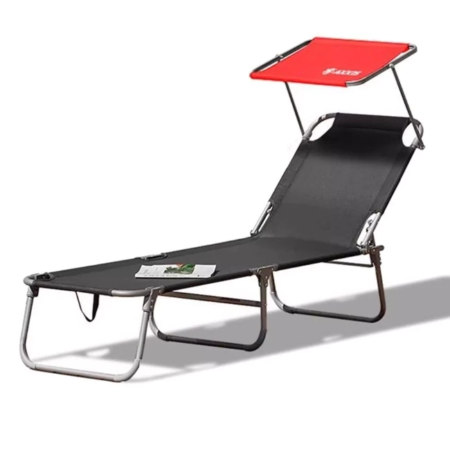 Шезлонг Axxis Luxury bed с козырьком пляжный 188х56х27 см (ax-1215)