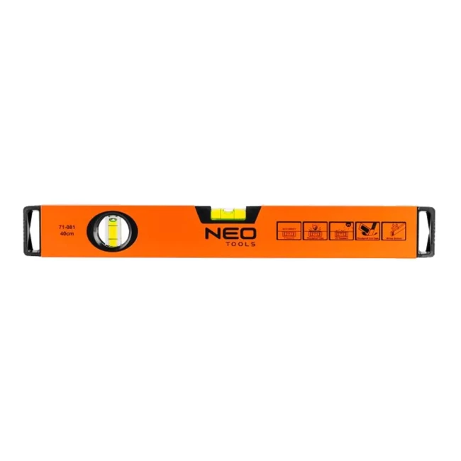 Алюминиевый спиртовой уровень NEO TOOLS, 2 колбы, 40 см (71-081)