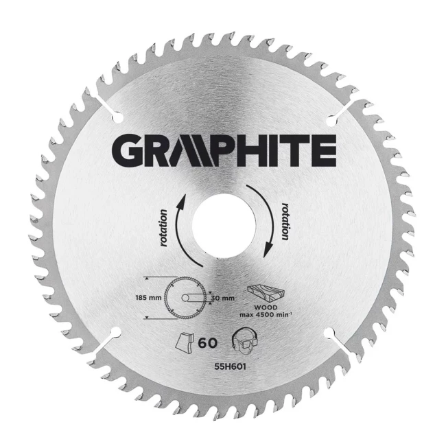 Диск отрезной GRAPHITE 185 x 30 мм 60 зубьев (55H601)