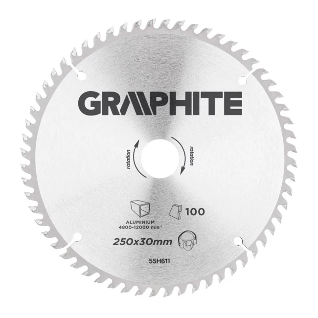 Диск отрезной GRAPHITE 250 x 30 мм 100 зубьев ALU (55H611)