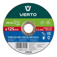 Коло відрізне по металу VERTO 125 x 1.5 x 22 мм (61H532)