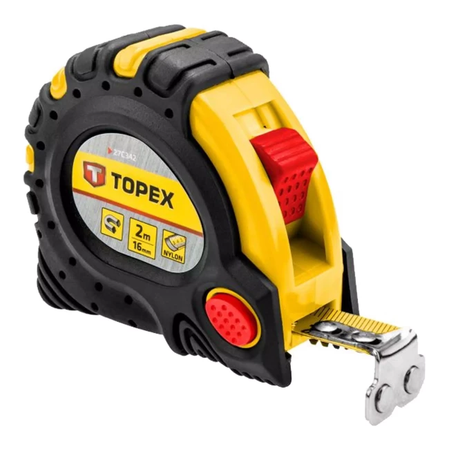 Рулетка TOPEX, стальная лента 2 м x 16 мм, магнит (27C342)
