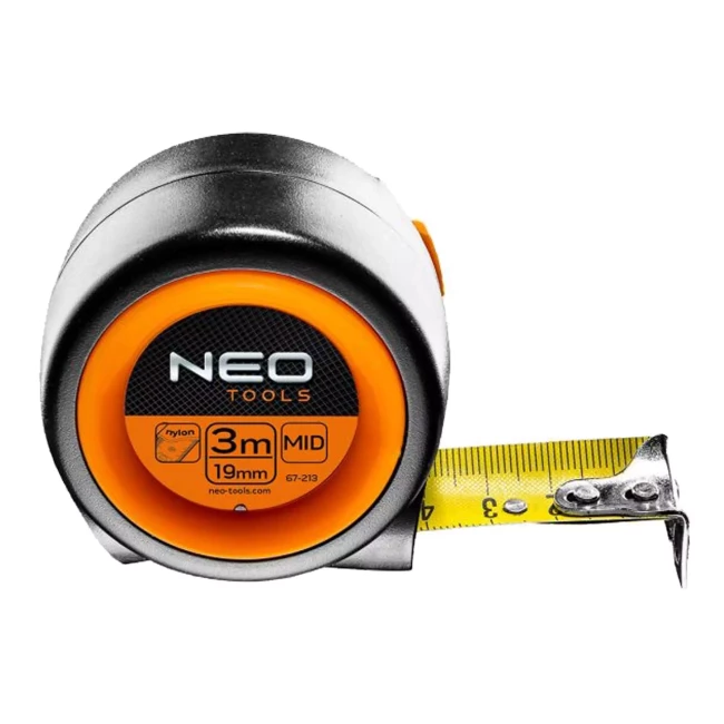 Kомпактная рулетка NEO TOOLS, стальная лента 3 м x 19 мм, с фиксатором selflock, магнит (67-213) Kомпактная рулетка NEO TOOLS, стальная лента 3 м x 19 мм, с фиксатором selflock, магнит (67-213)