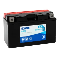 Мото акумулятор сухорядний EXIDE AGM 6,5Ah Аз 85A (ET7B-BS)