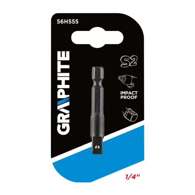Ударный адаптер GRAPHITE 1/4” - Hex 1/4” Square (56H555)