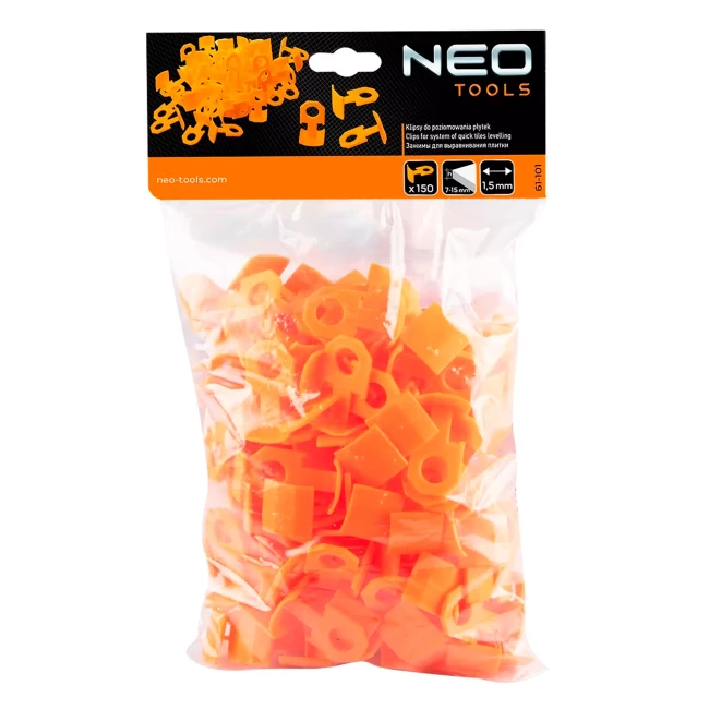 Клипсы для выравнивания керамики NEO TOOLS 150, 1.5 mm (61-101)