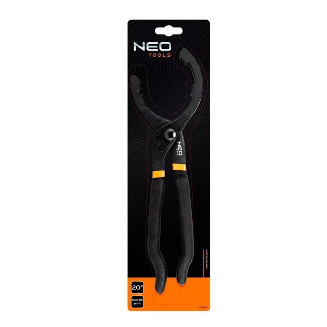 Ключ NEO TOOLS до масляного фільтра (20°) 63.5 - 116 мм (11-240)