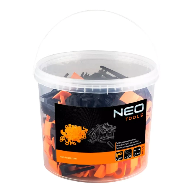Система выравнивания плитки NEO TOOLS 100+200, 1.5 mm (61-100)