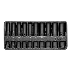 Головки сменные ударные NEO TOOLS 1/2", 10-24 мм, набор 20 шт.