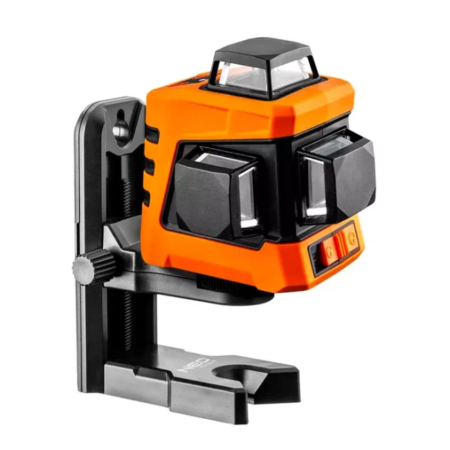 Лазерный уровень NEO TOOLS, 15 м, 3D, красный, с чехлом и железным держателем (75-103)