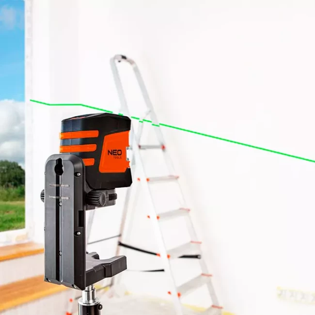 Лазерный уровень NEO TOOLS, 20 м, зеленый, с чехлом и магнитным держателем (75-107)
