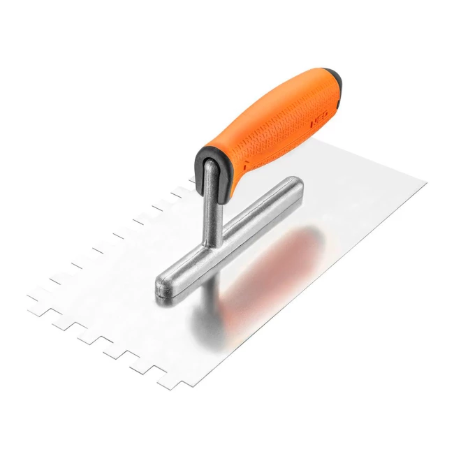 Гладилка зубчатая NEO TOOLS 270×128 мм, зуб 10×10×10 мм, двухкомпонентная рукоятка (50-169) Гладилка зубчатая NEO TOOLS 270×128 мм, зуб 10×10×10 мм, двухкомпонентная рукоятка (50-169)
