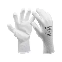 Защитные перчатки WURTH белые, PU, Red Line, размер 6 (0899401106)