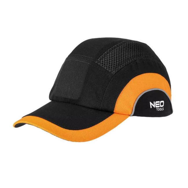 Бейсболка с усилением NEO TOOLS, черно-оранжевая, CE (97-592)