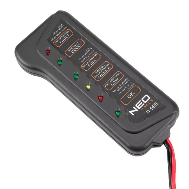Тестер акумулятора NEO TOOLS 12В LED (11-986)