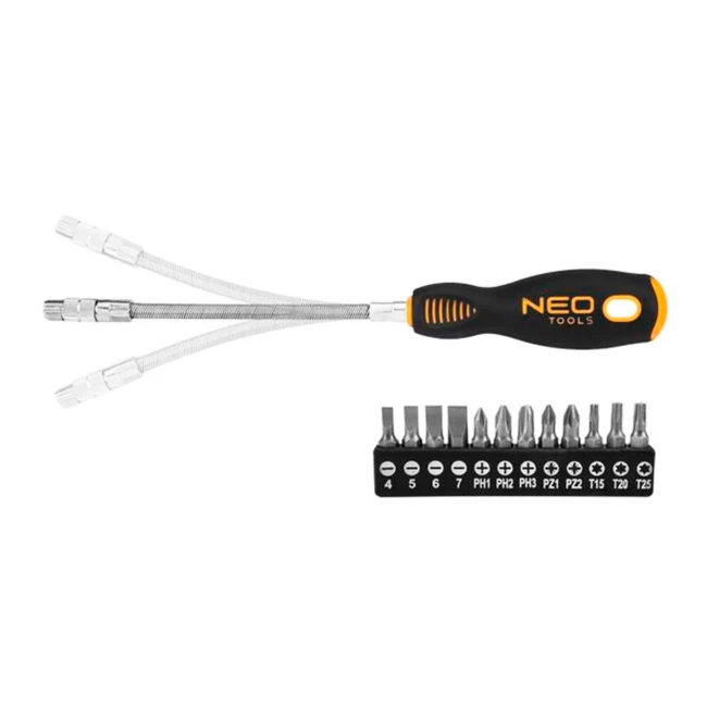 Отвертка NEO TOOLS с гибким стержнем с насадками 13 шт (04-215)